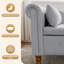 Chaise longue en velours avec accoudoirs roulés-579390373