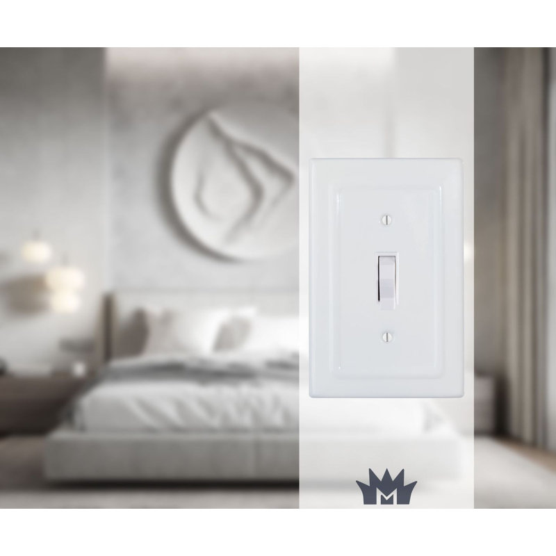 Classic White Aluminum 1-Gang Toggle Light Switch Wall Plate Set