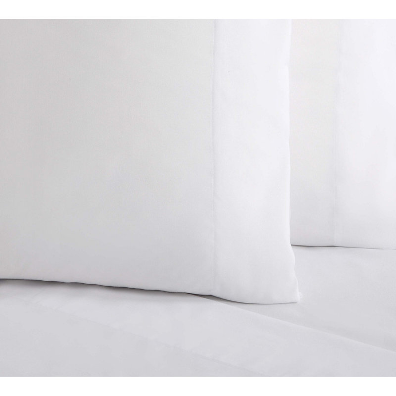 Everyday Microfiber Standard Solid Colour Sheet Set, White, Twin Sheet Set comes with one Pillowcases