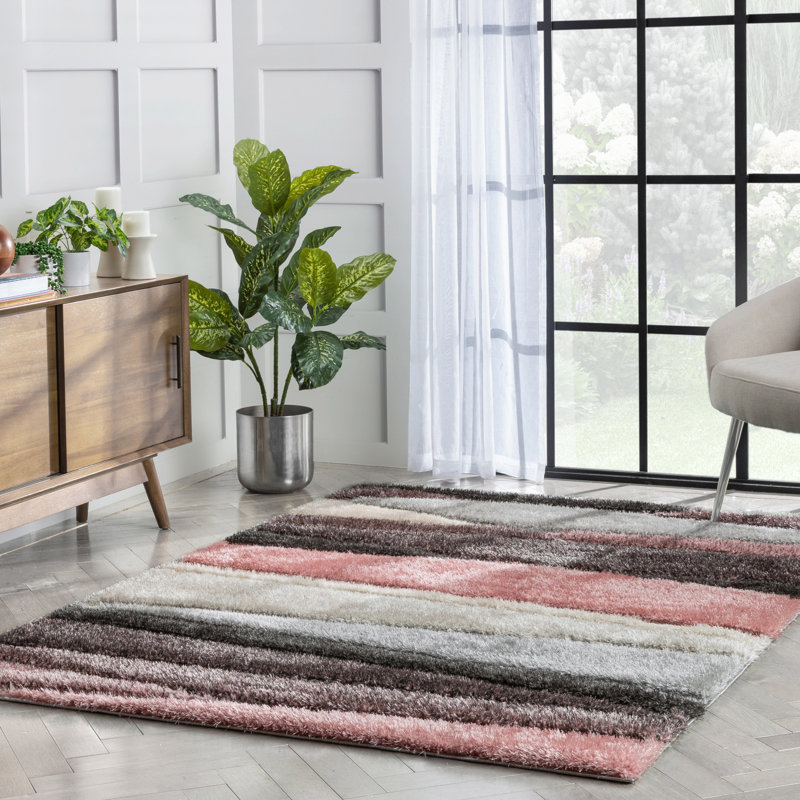 San Francisco Geometric Shag Area Rug, Rectangle 120 x 160cm