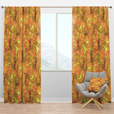 Ornament Ethnic Abstract Pattern - Bohemian Curtain - Velvet Room darkening - 1 panel