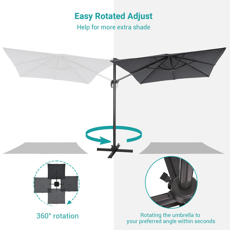 Parasol 96 po x 120 po Ruy, Tissu anthracite