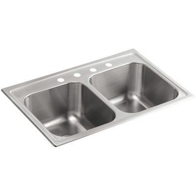 Toccata 33" L x 22" W x 9-1/4" Top-Mount Double-Equal Kitchen Sink
