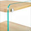Table de chevet 3 couches en panneau de fibres à densité moyenne avec verre trempé et rangement