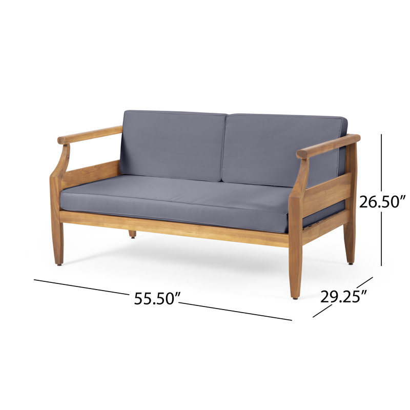Mcclurg Teak Sofa Seating Group with Cushions | 4-Piece Set