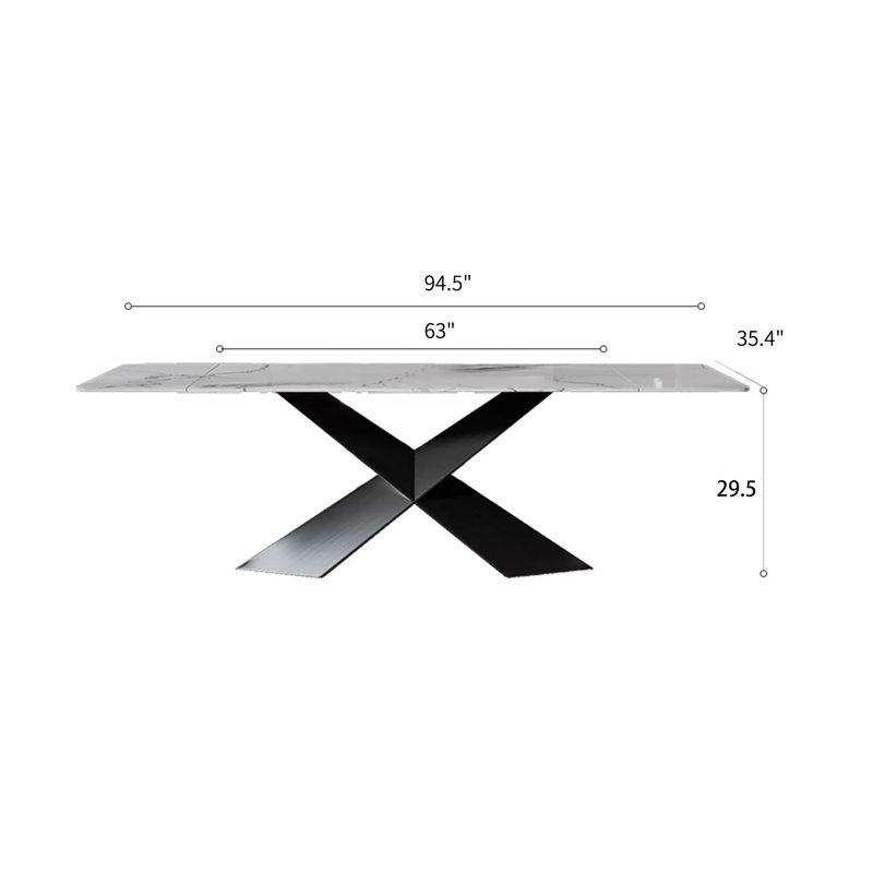 Table de salle à manger extensible en forme de X à 10 places Lataria 94,5 "Lataria