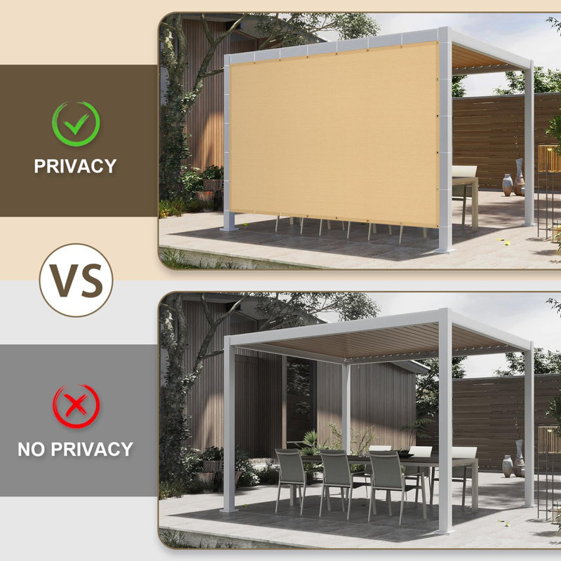 LOVE STORY Pergola Shade Cover Shade Cloth, Sand, 144" H x 192" W x 2.7" D