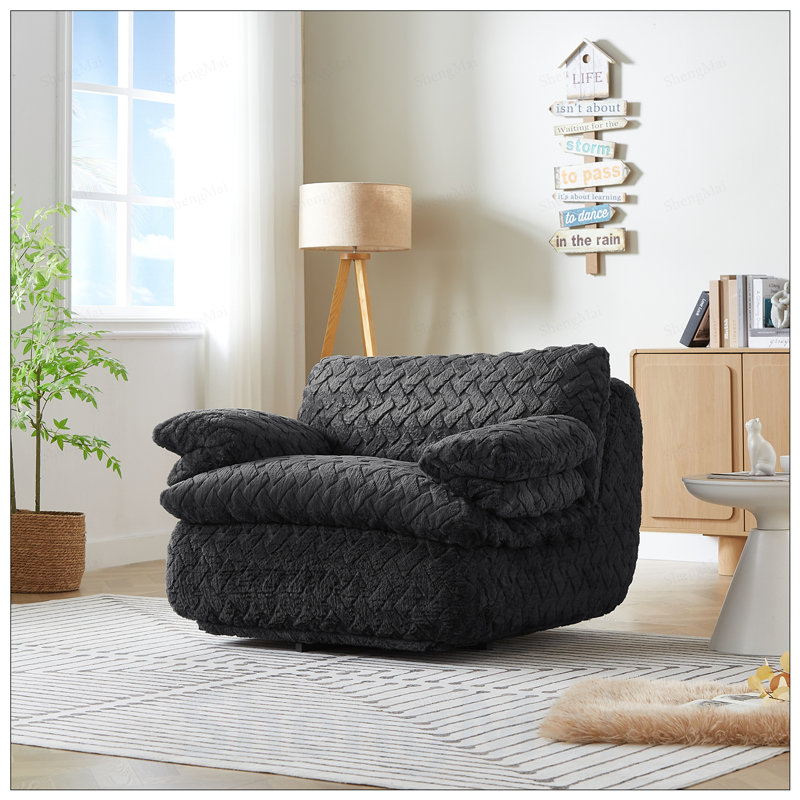 Fauteuil pivotant à compression avec design ergonomique et tissu de qualité supérieure pour un confort ultime, Black