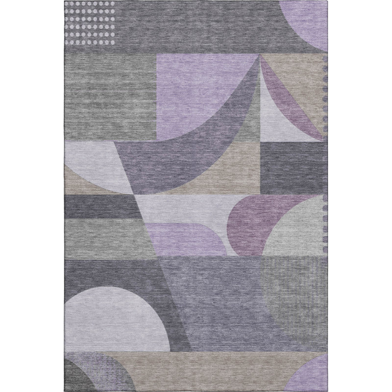 Premium Machine Washable Slesnick AMF1667 Mid Century Rug, Rectangle 8' x 10'