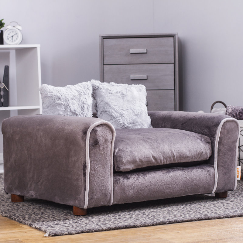 Charcoal Medium Orthopedic Elevated Pet Sofa with Memory Foam