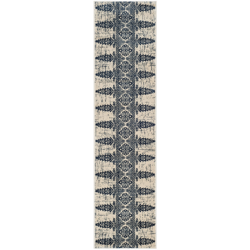 Tapis ivoire / royal Annette, Tapis de couloir 2 pi x 8 pi