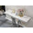 46.85" Marble Coffee Table for Living Room Modern White Faux Marble Center Table with Stainless Steel Frame,Elegant Rectangular Accent Cocktail Sofa Table for Home Office-219034700