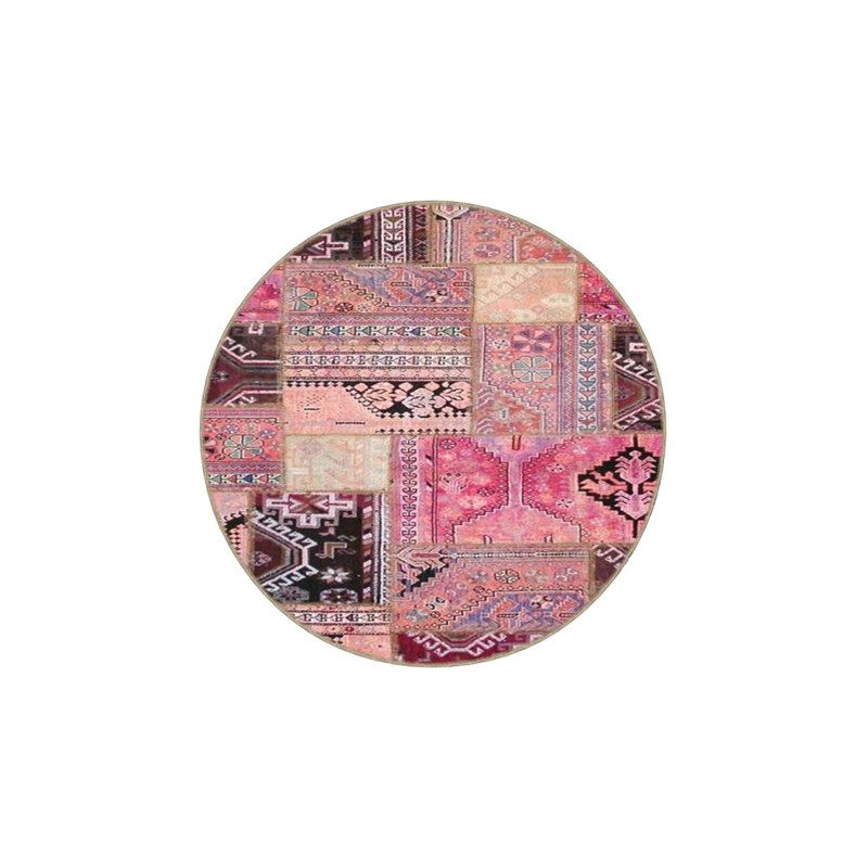 Tapis décoratif lavable en machine rose, Sous-tapis rectangulaire de 3 pi 3 po x 4 pi 11 po