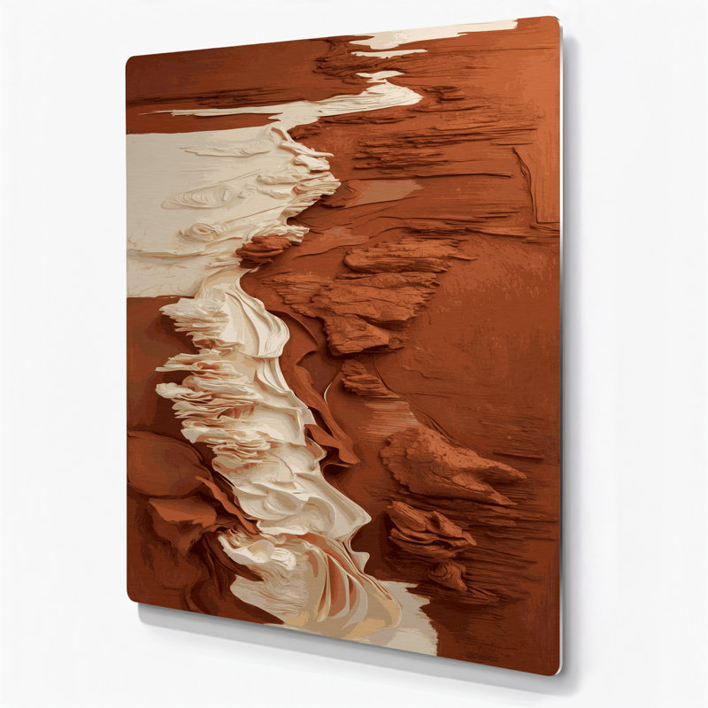 Paysage abstrait 2, art mural en métal brun