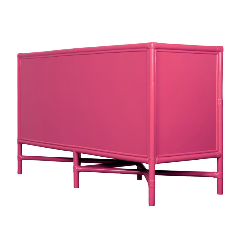 Venice 4 Drawers 54" W Double Dresser, Hot Pink