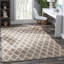 Tapis texturé bleu / ivoire en coton tissé à la main-157812664