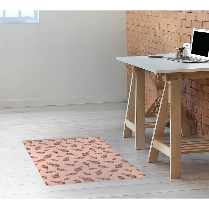 Tapis de bureau léger Summer Ice Cream, L 36 po x P 60 po, Pêche