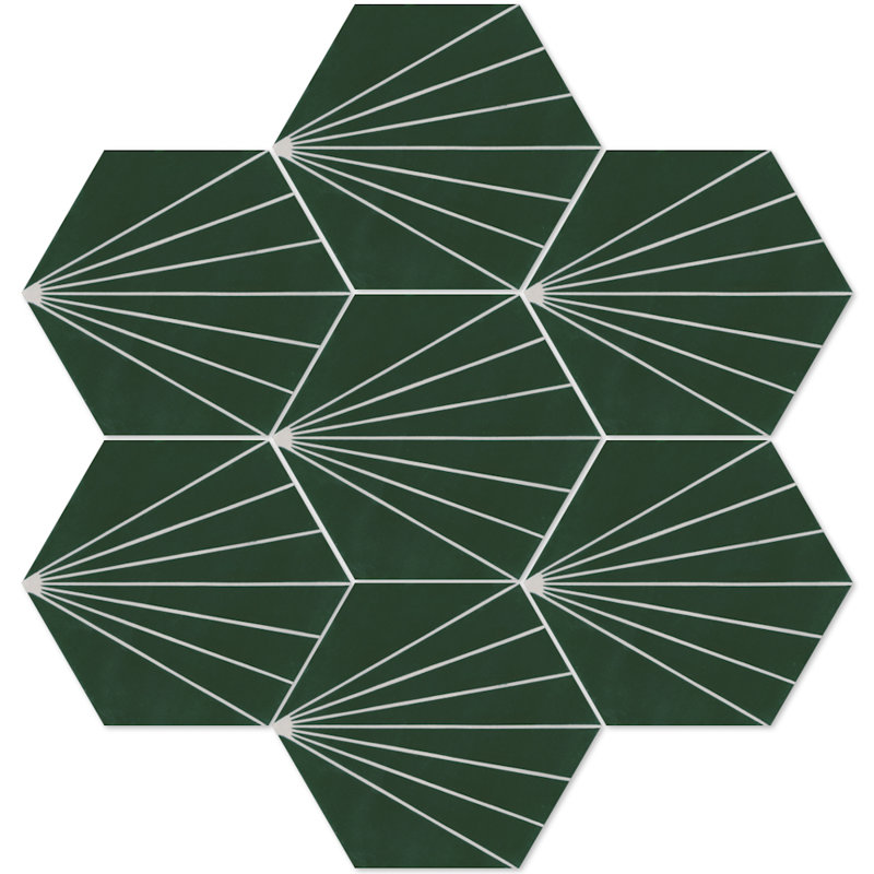 Spark C 7.87" x 9.09" Cement Patterned Wall & Floor Tile, Summer