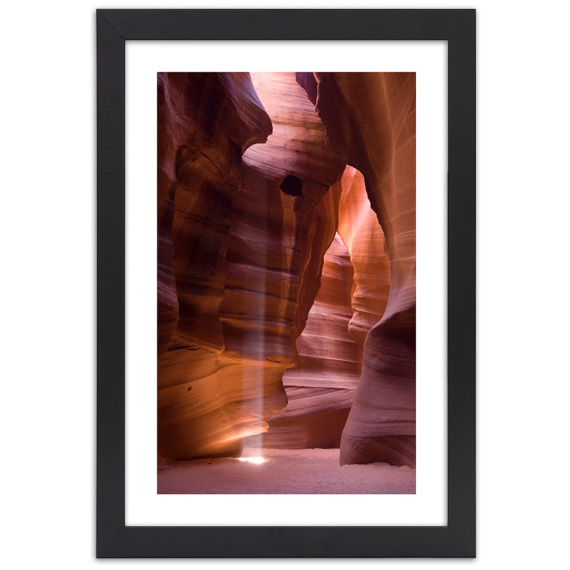 Sunbeams In A Cave - Single Picture Frame Print, 90cm H x 60cm W, Black