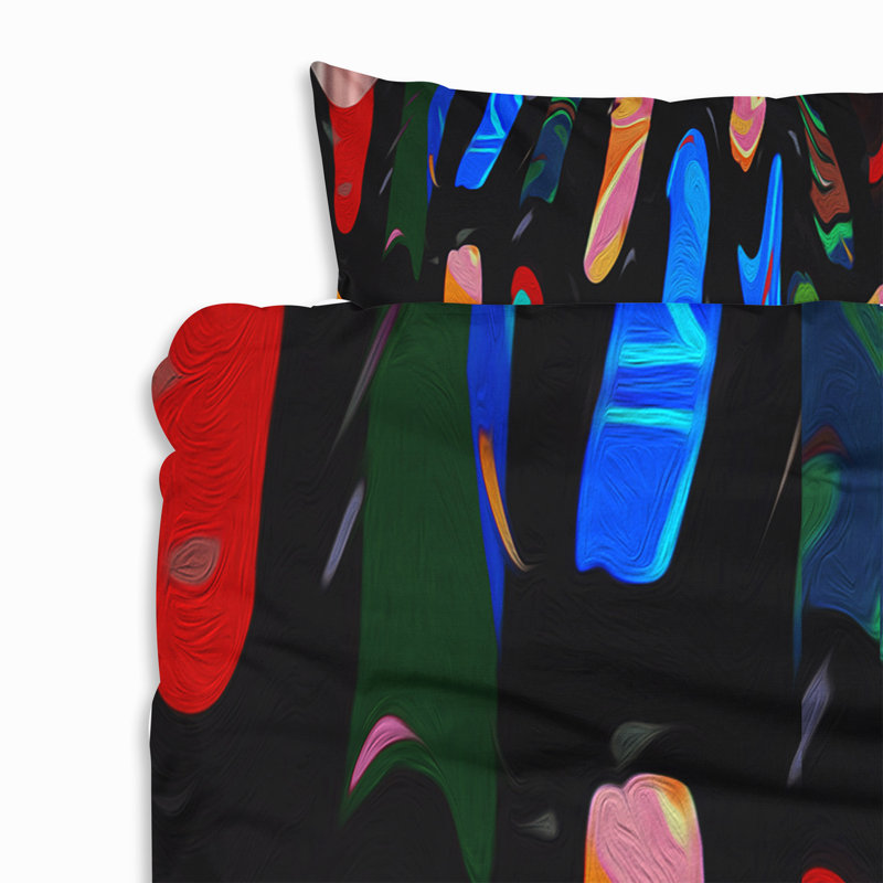 Ensemble de housse de couette à rayures Memphis, Housse de couette pour grand lit et 2 taies décor