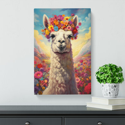 Llama Art Informel Art - Wrapped Canvas