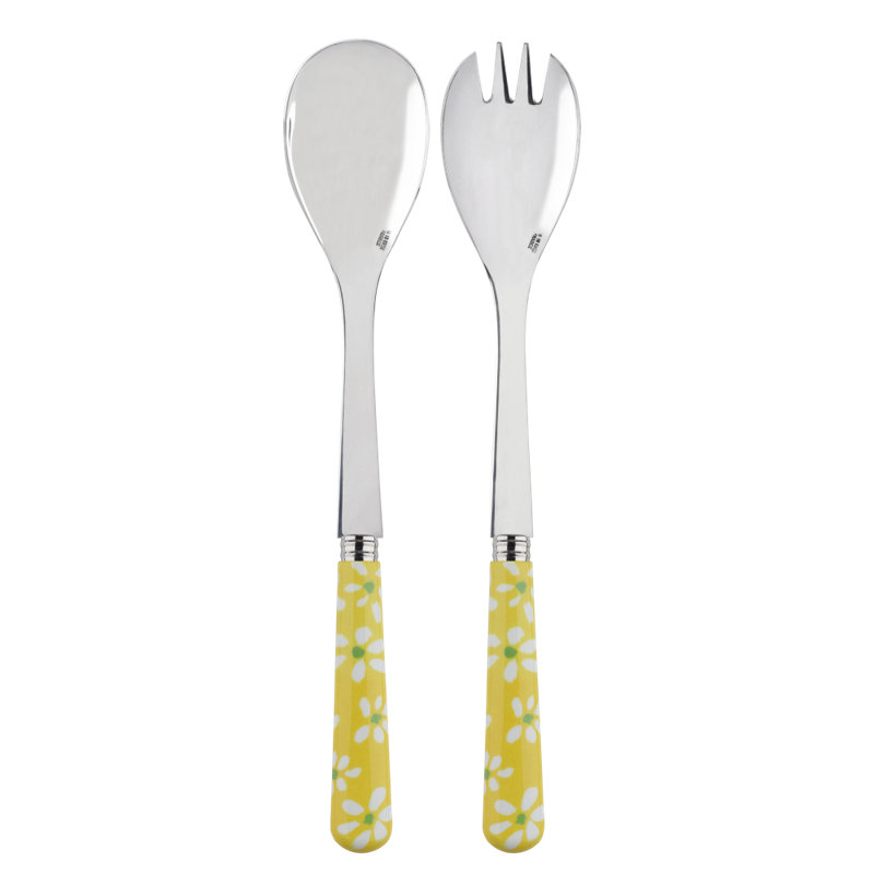 Sabre Paris - Salad Cutlery Set Daisy, Yellow