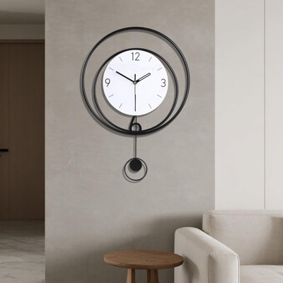 Decorative Wall Clock, Silent Non-Ticking ,13X17inch(White)