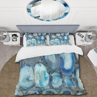 Turquoise Agathe - Tropical Duvet Cover Set - Microfiber Polyester
