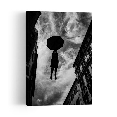 Whimsical Urban Flight Dramatic Surreal Whimsical City Wall Art Print by Wille Roos - Print