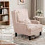 Fauteuil à oreilles avec pieds robustes en bois-679295087