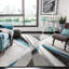 Tapis gris / bleu sarcelle à motif abstrait Vilica-23046478