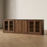 Buffet modulaire 95 po avec armoires en acrylique et charnières (ensemble de 3)
