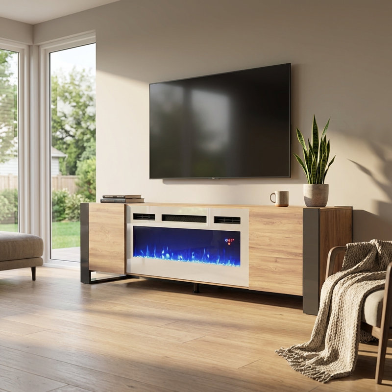 Meuble télé Woody, Chêne / gris