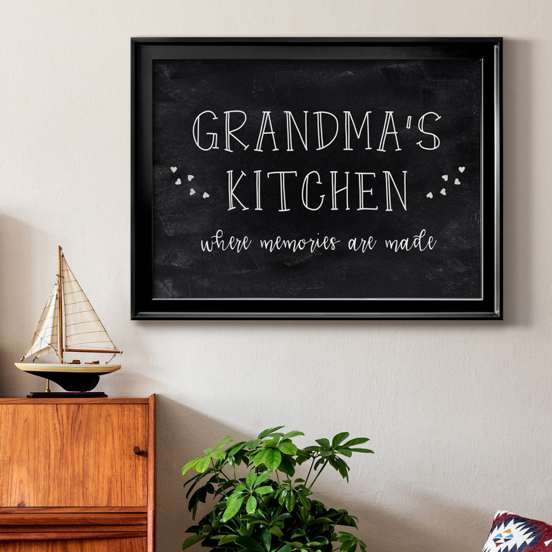 Toile encadrée de qualité supérieure de Grandma's Kitchen - prête à être accrochée, H 18,5 po x l 24,5 po x P 1 po, Noir