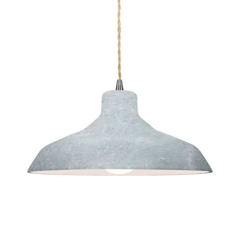 Fallon - Light Dome Pendant, 6.25" H x 13.5" W x 13.5" D, Brushed Nickel, Concrete