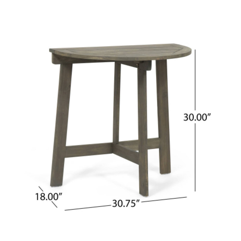 Table bistro extérieure pliante demi-ronde idéale pour les collations décontractées et les moments de détente dans la cour