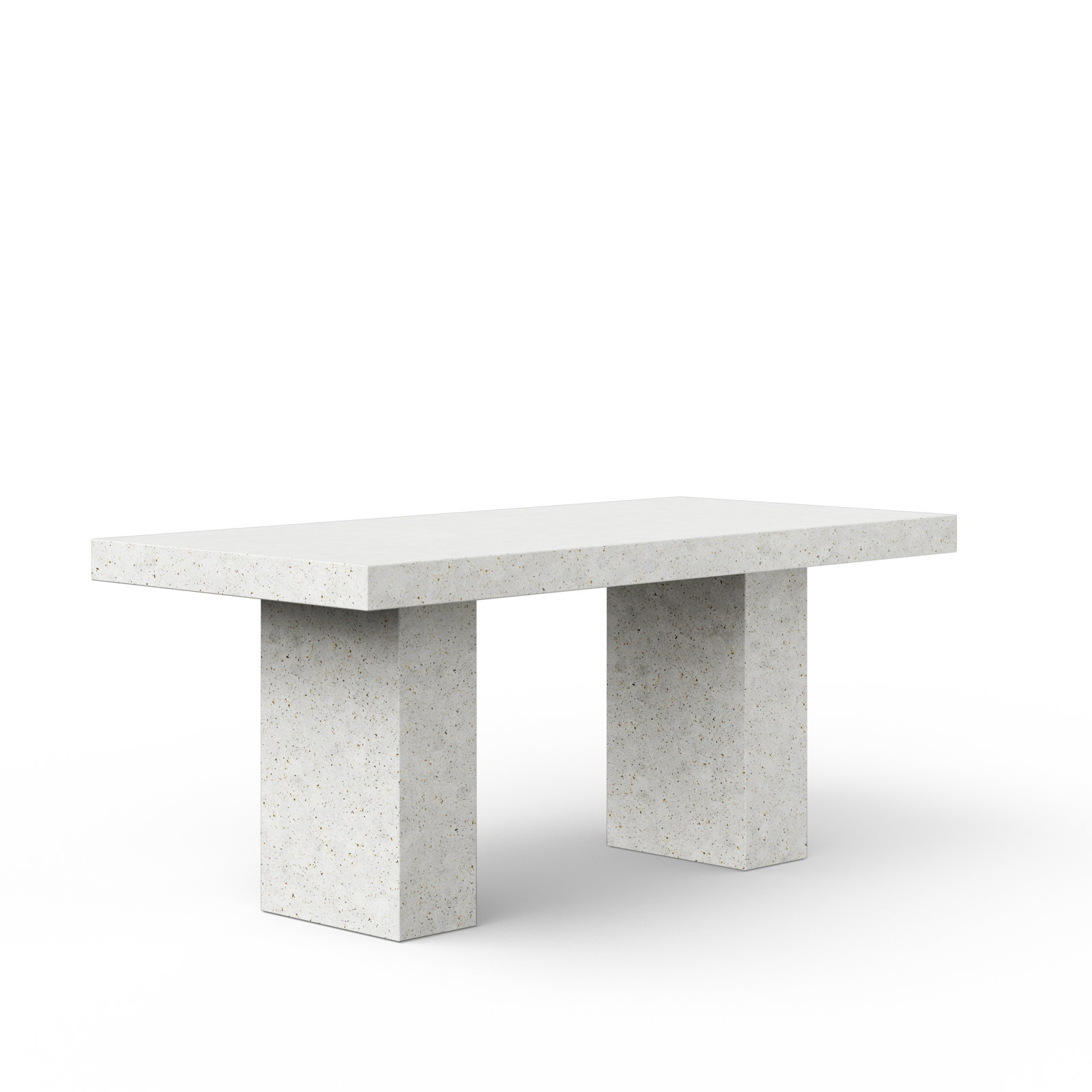 Kareen Dining Table, 82.75" L x 39.25" W, Ivory Terrazo, Counter Table (36.25" Height)