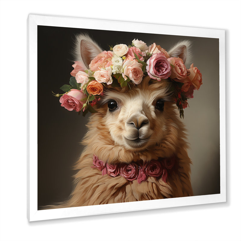 Art floral, alpaga, Cadre simple blanc, H 36 po x l 36 po x P 1,5 po
