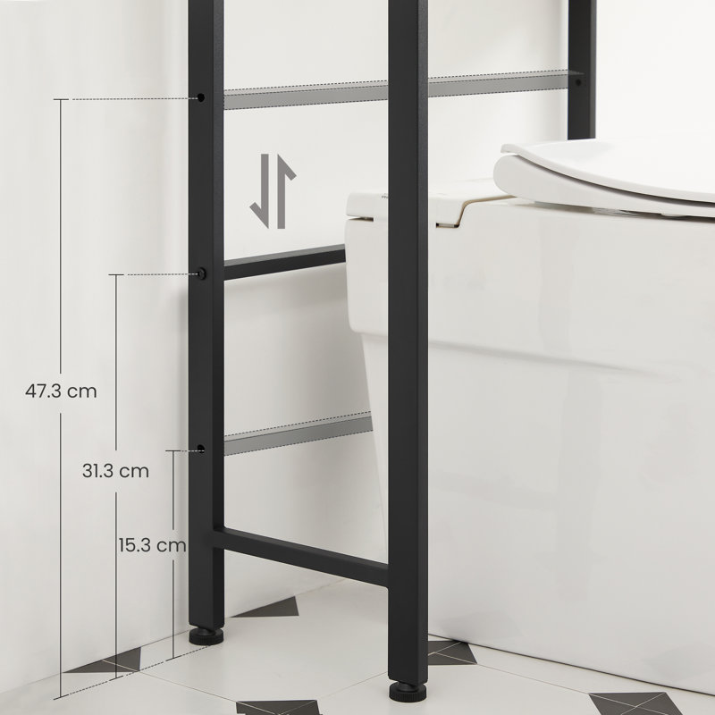 Mistry Freestanding Over The Toilet Storage, Rustic Brown/Black