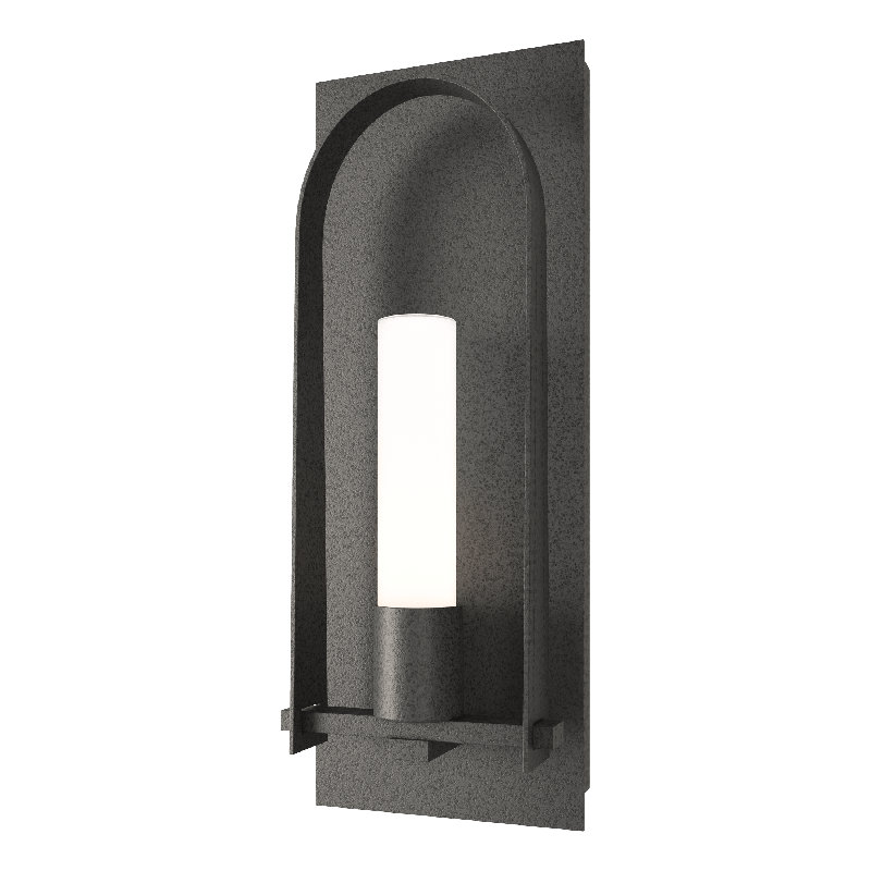 Triomphe Aluminum Wall Light, Opal, 24" H x 9.5" W x 4.6" D, Natural Iron