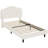 Twin Size Upholstered Platform Bed Frame – Lamb Velvet, Headboard, Plywood Slats, 800 lbs Support, No Box Spring Needed, White-839002757
