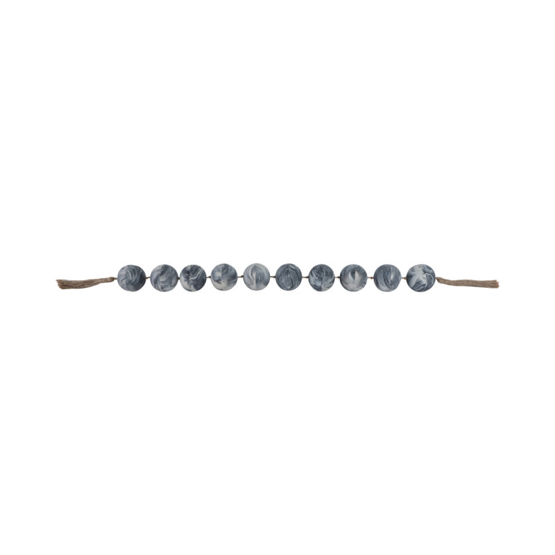 Beads Resin Decorative Marbled Finish Contemporary Accent For Home Office Bedroom Living Room Decor Styling - 3" Black & White
