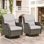 Chaise berçante rotative en osier d'extérieur Koba (ensemble de 2)