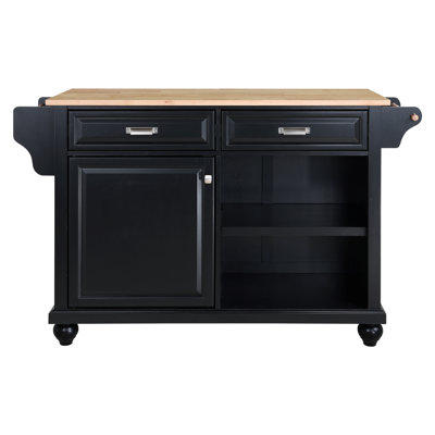 Zykera Solid Wood Kitchen Island with Drop Leaf, Greenguard Gold Certified by Red Barrel Studio