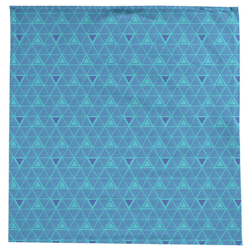 Nappe triangles dessinés à la main classiques, Bleu sarcelle/bleu
