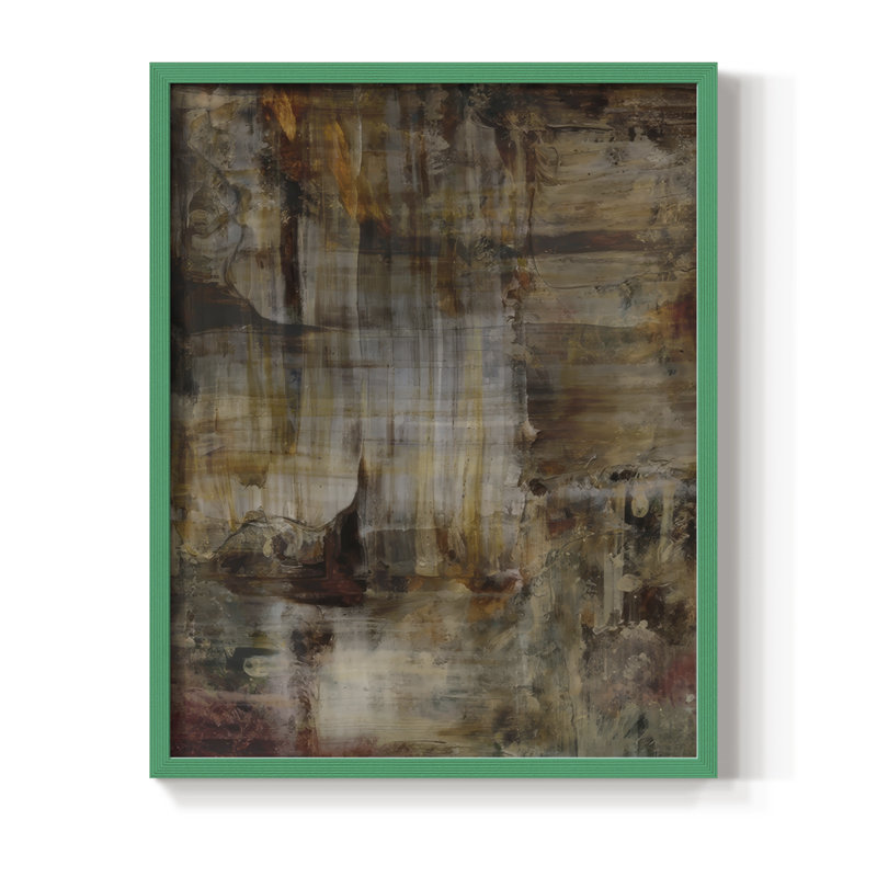 «Molten Patina I», reproduction encadrée - bois massif, H 11 po x l 9 po, Vert