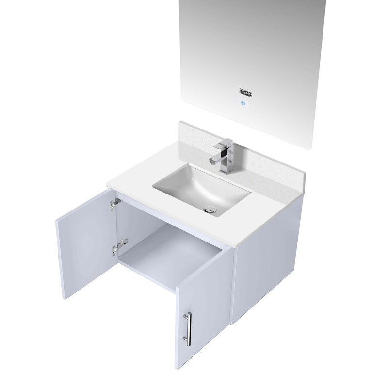 Ensemble de meuble-lavabo avec robinet et miroir DEL