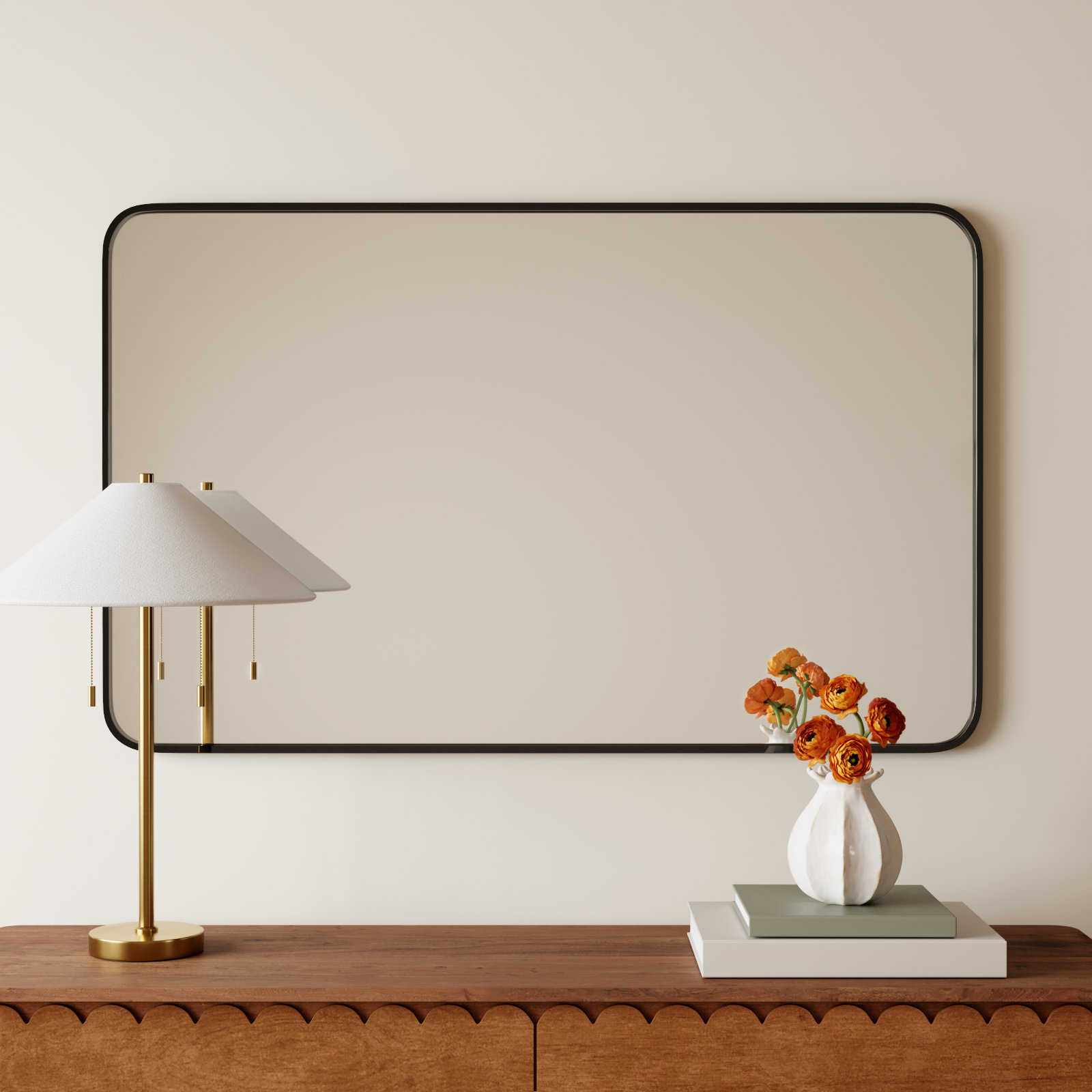 Sabine Accent Mirror, Black, 48'' H x 30'' W