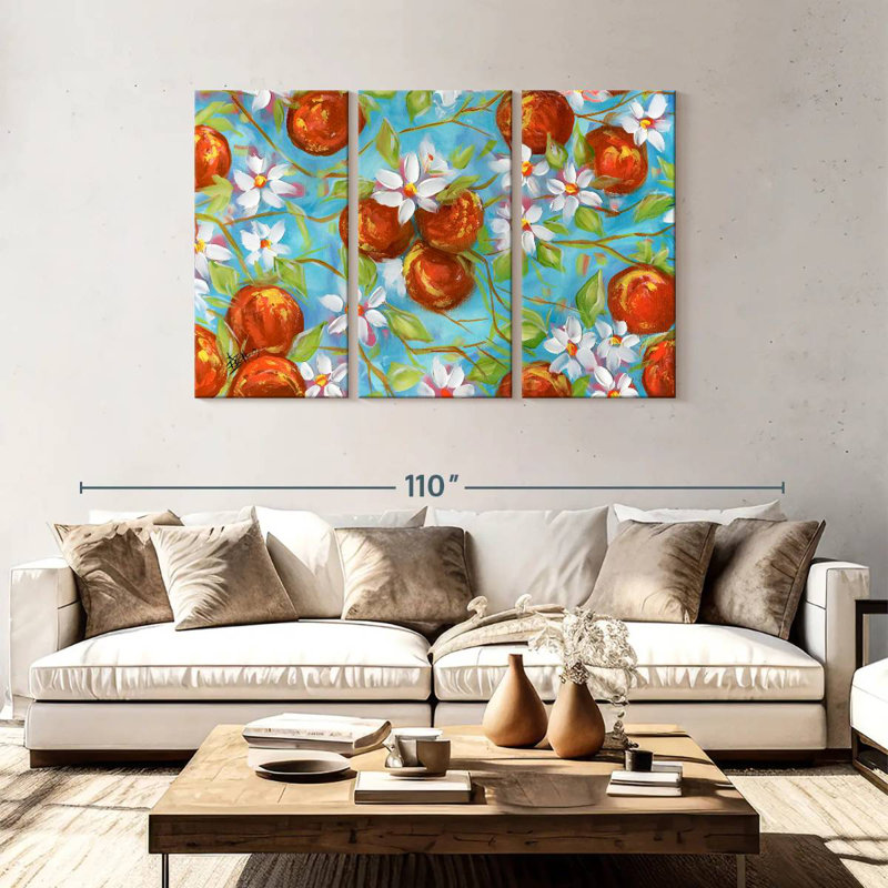 Yarlin Orange Blossoms, 48" H x 74" W