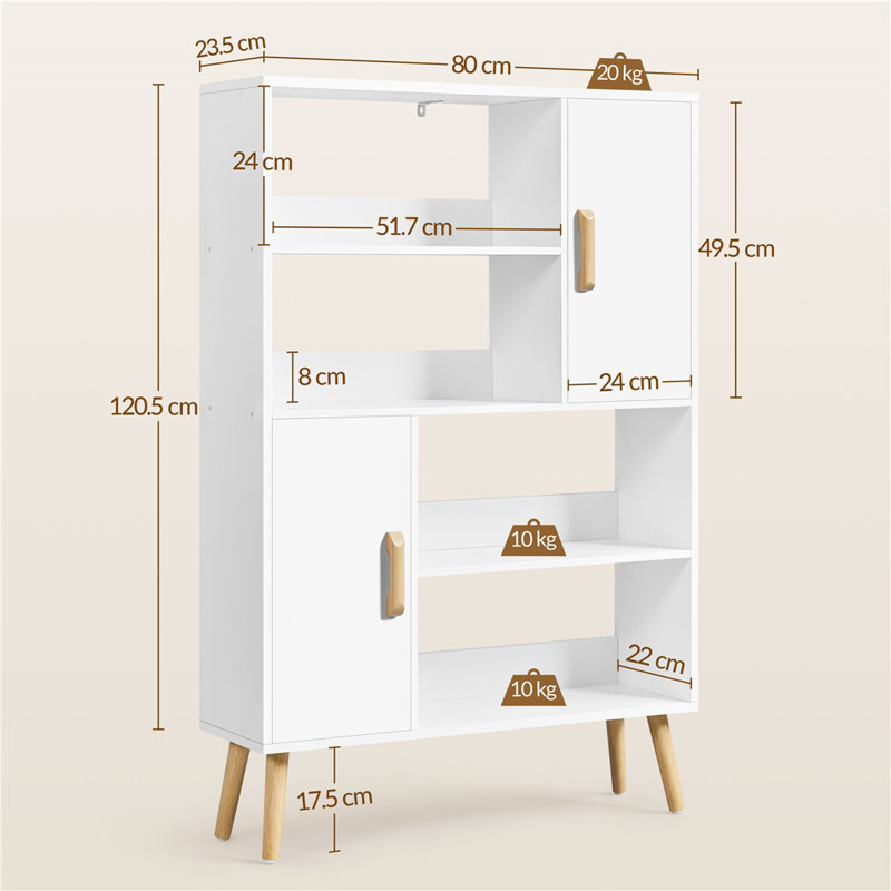 120.5cm H x 80cm W Standard Bookcase
